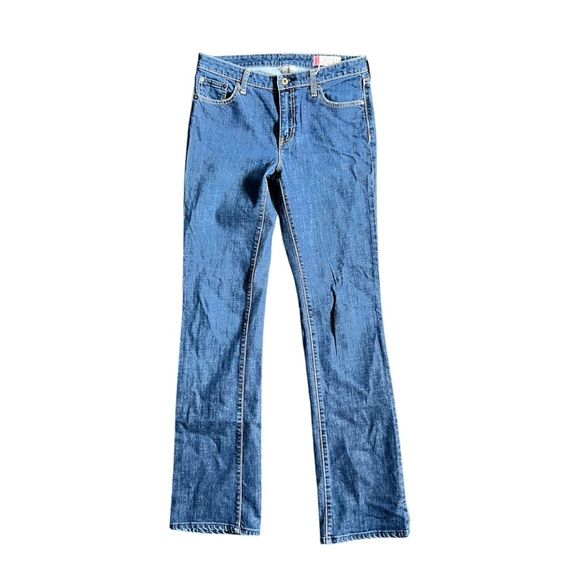 GAP Jeans Mid Rise Classic Stretch Straight Leg Waist Denim Casual Pants EUC 8XL - Picture 1 of 3